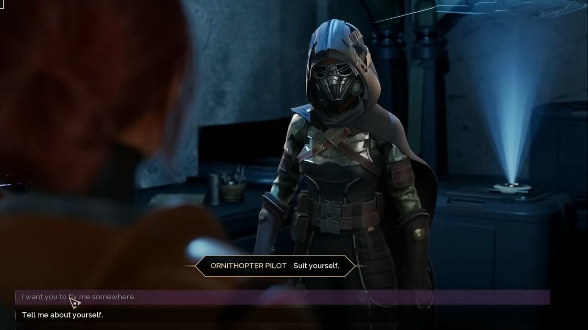 Ornithopter pilot NPCs can help you travel to social hubs (Image via Funcom)
